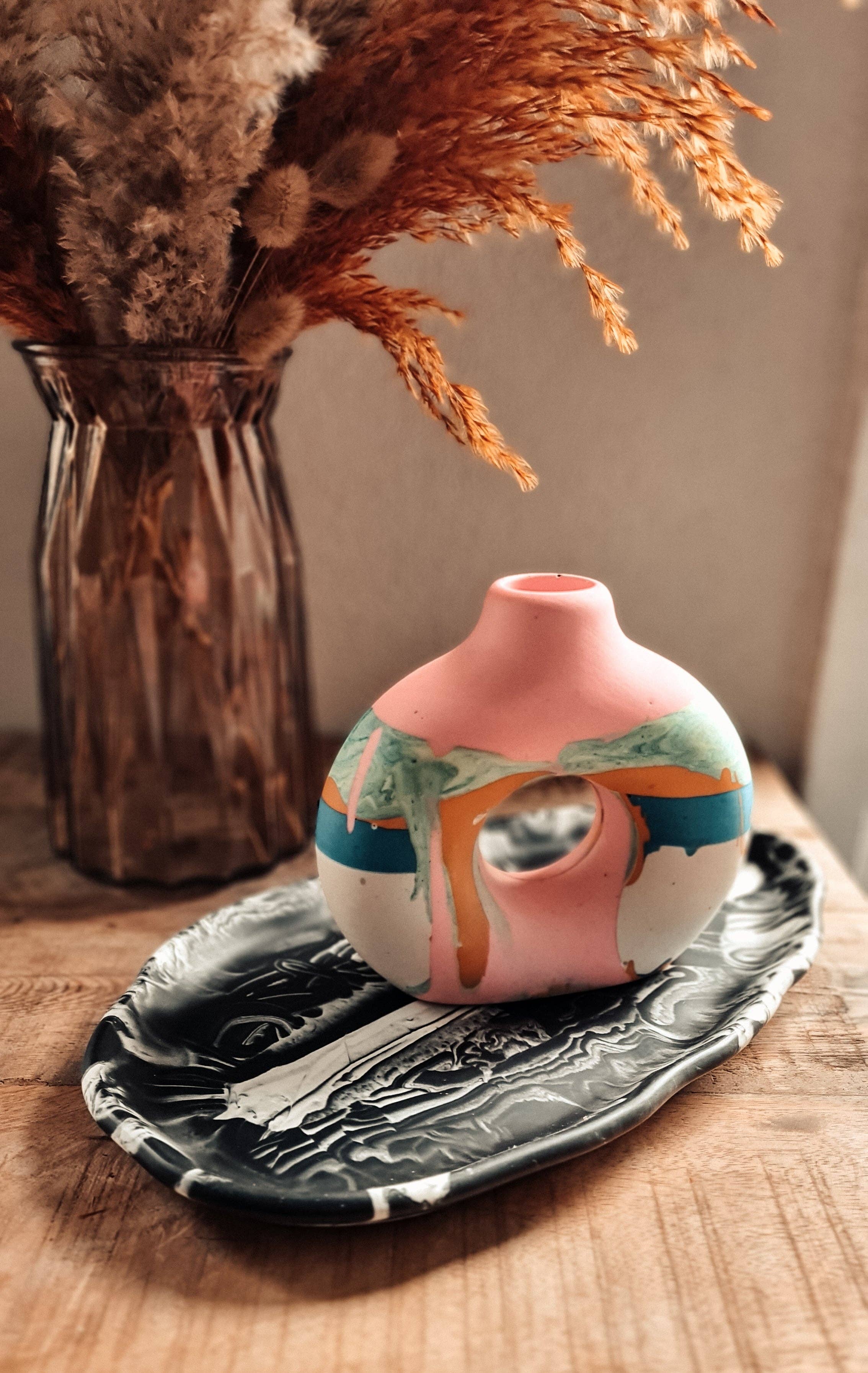 Teak and gold - Wholesale Decorative Tray - Ovale delicatesse schaal - Zwart Gemarmerd2