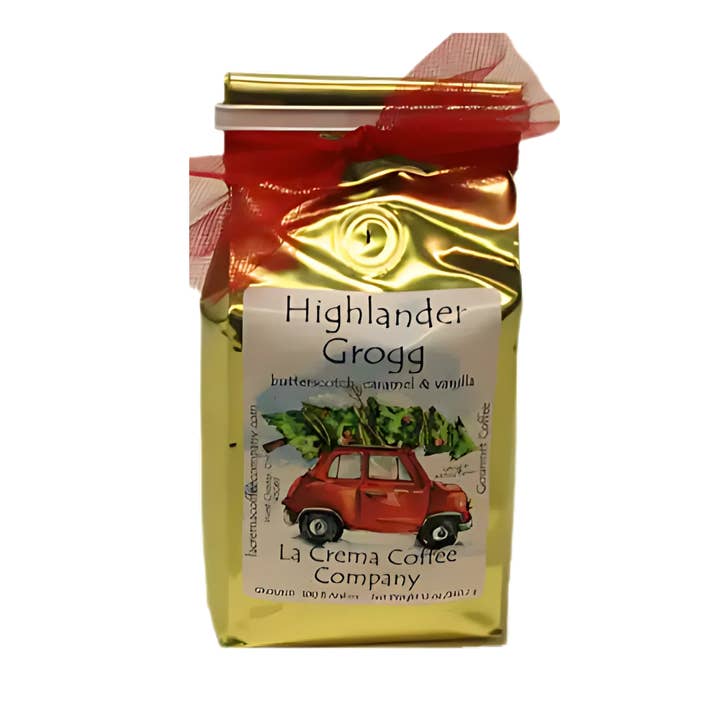 La Crema Coffee Company - Wholesale Ground Coffee - 8oz Christmas Vacation in Vibrant Bag with Bow
