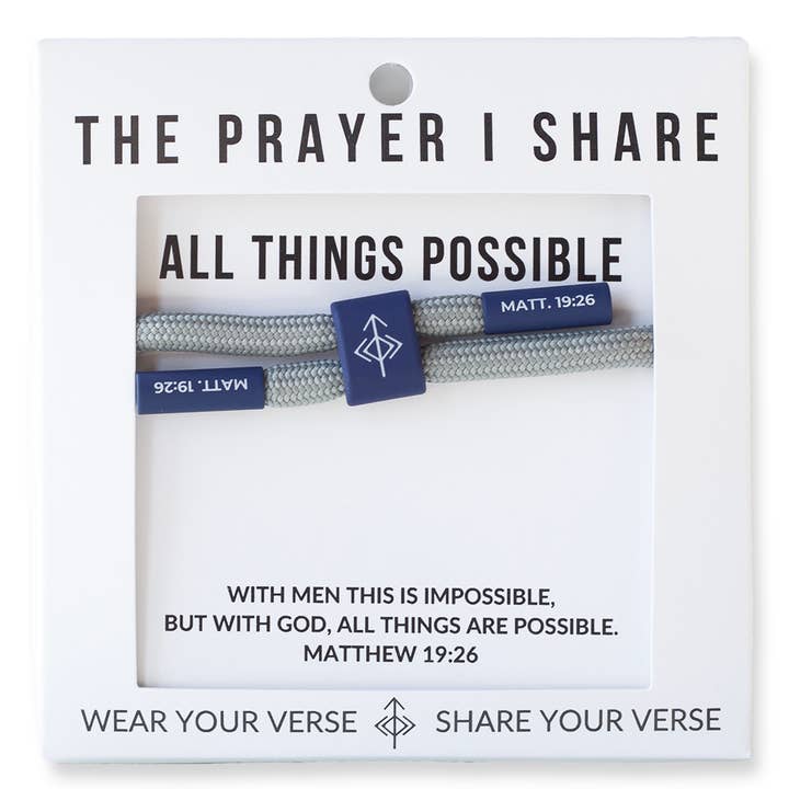 The Prayer I Share - Wholesale Woven/Braided Bracelet - Matthew 19:26 Bible Verse Bracelet | Christian Athletes