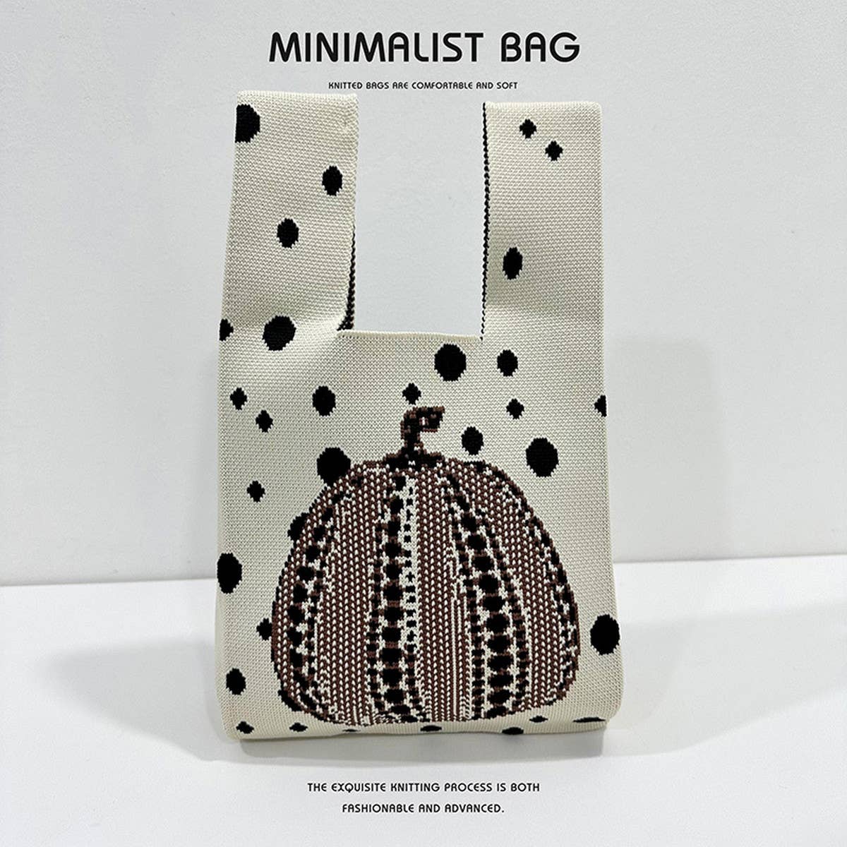 ACCITY - Wholesale Tote Bag - Women's - WOMEN PUMPKIN KNITTED SHOULDER HANDBAG_CWAB15020