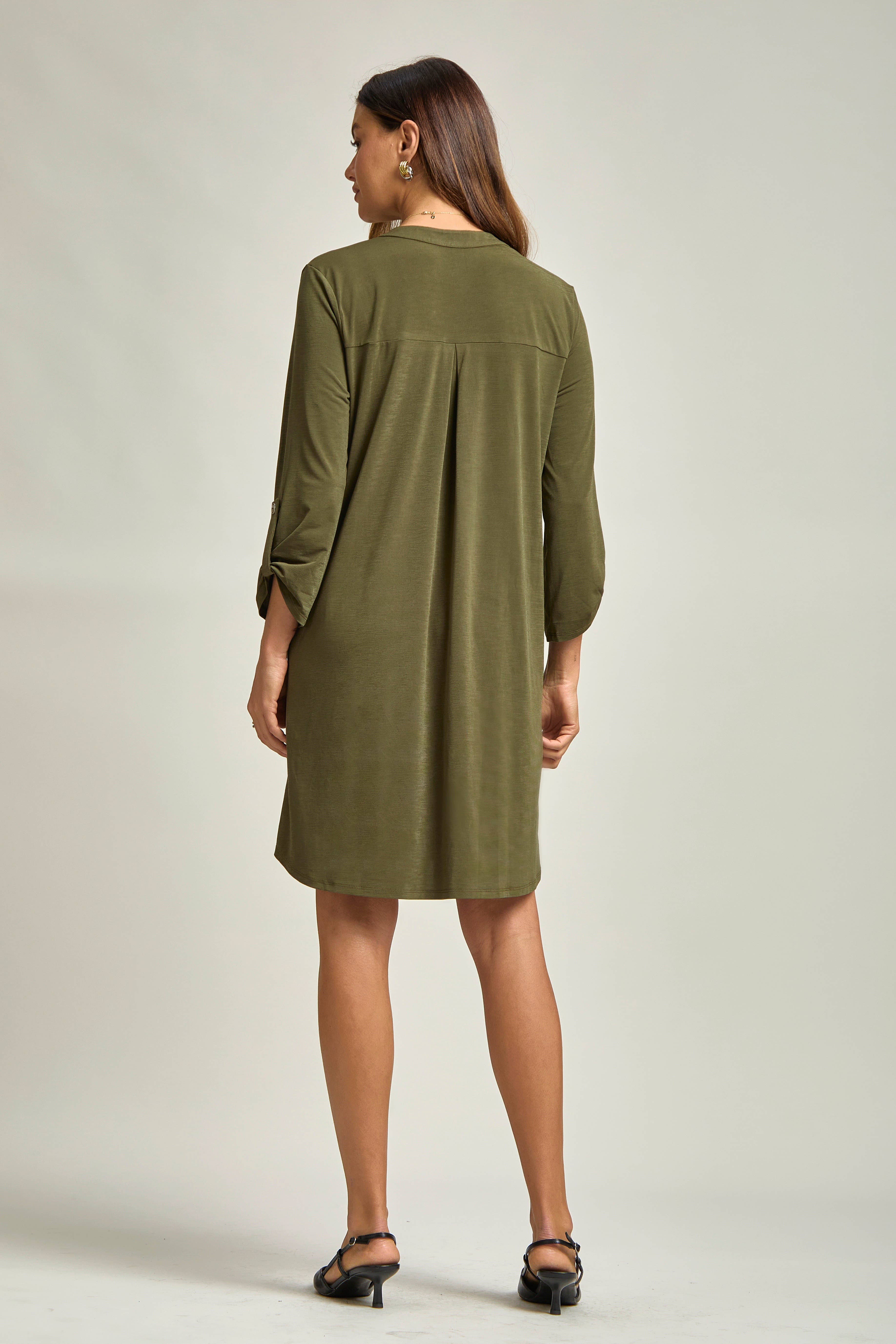 Dear Scarlett - Wholesale Dress - Women's - Solid A line 3/4 Sleeve Dress13