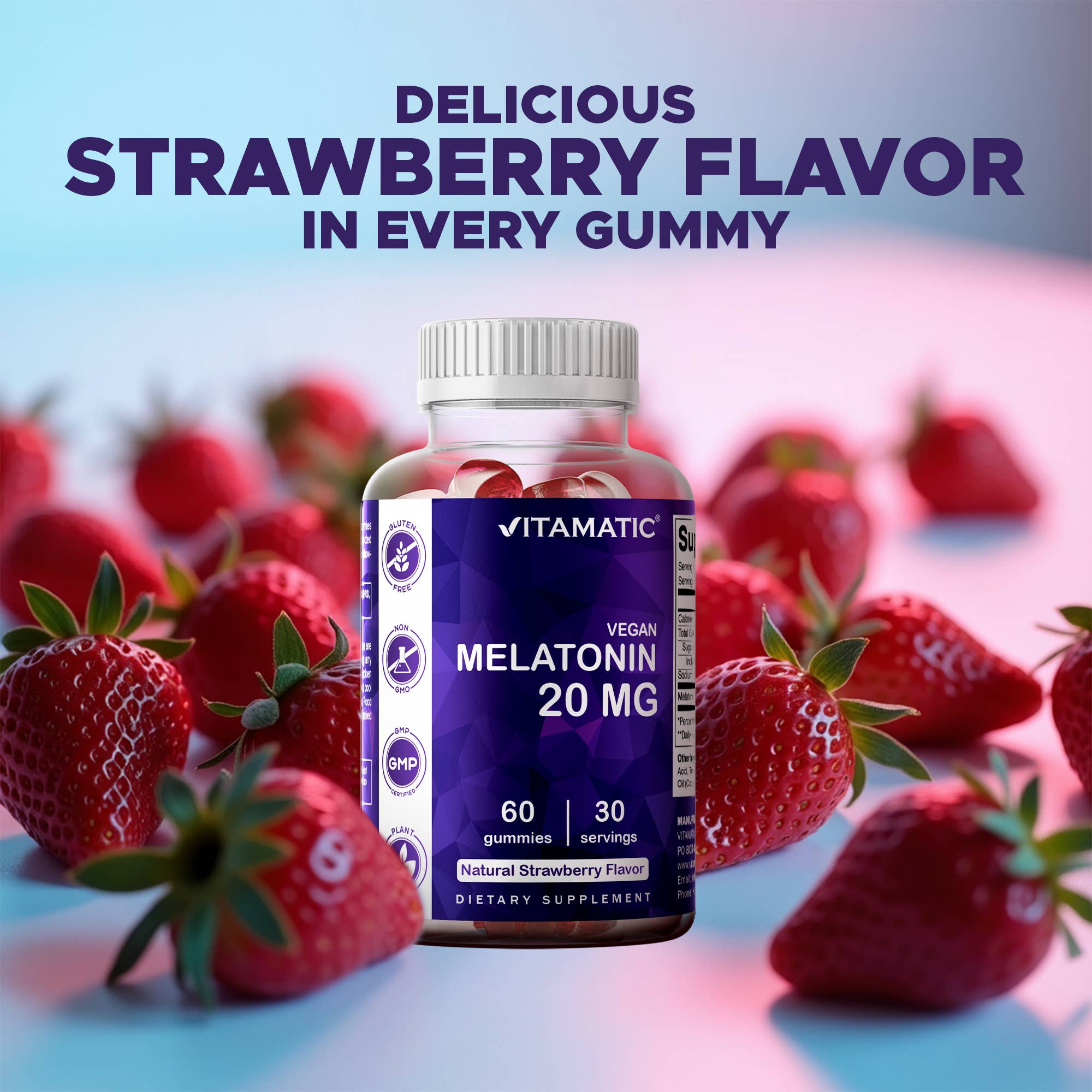 Vitamatic - Wholesale Oral Supplement/Vitamin - Vitamatic Melatonin 20mg Gummies for Adults | 60 Gummies6