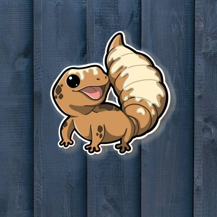Mega Kawaii Cuties - Wholesale Sticker - Leopard Gecko- Buttered Croissant Sticker