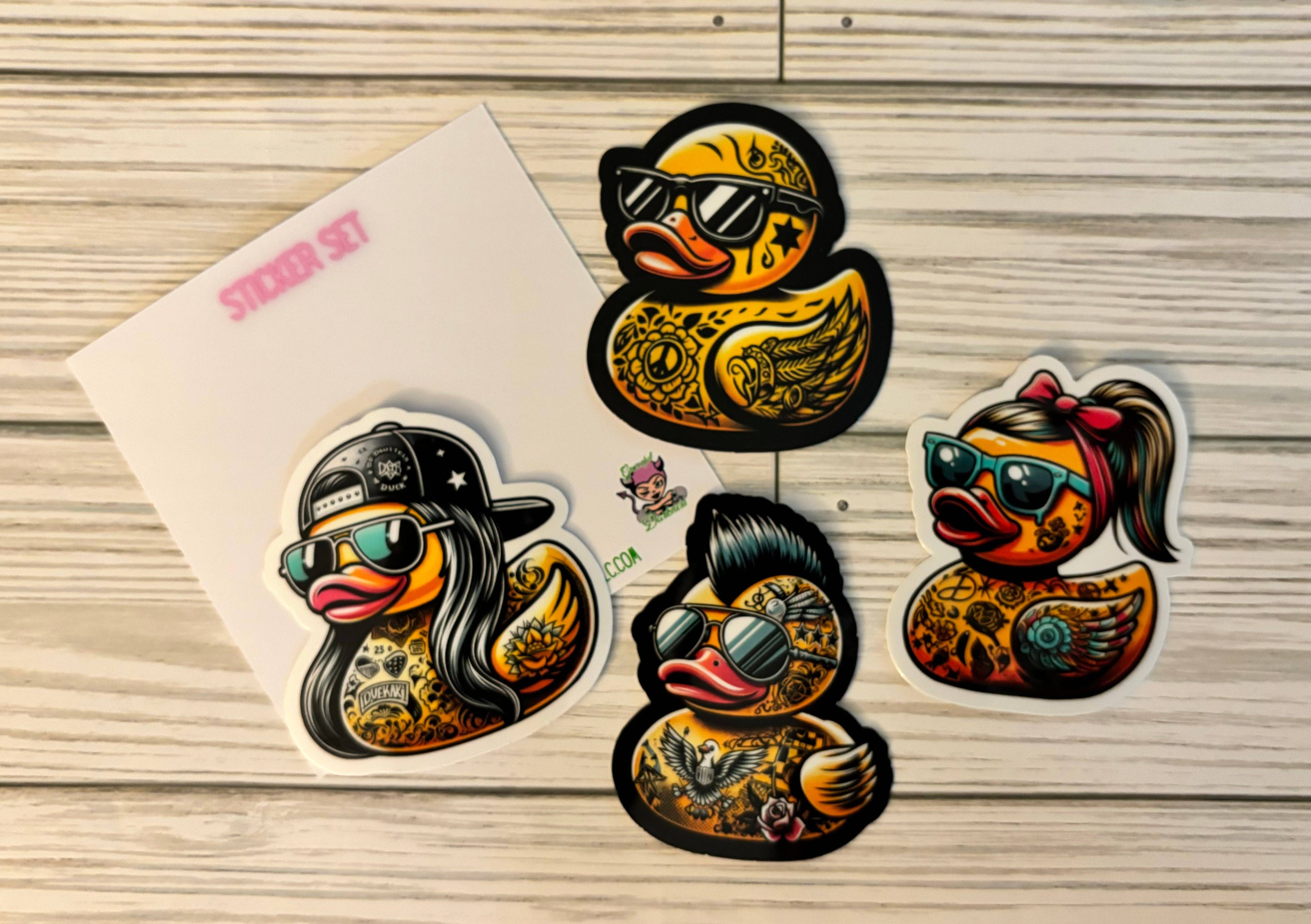 Graceful Darkness, LLC - Wholesale Sticker - Quack Pack, Rubber Ducks Set, Vinyl Sticker1