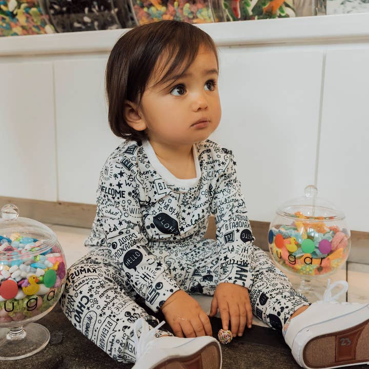 Ensemble Hello Jogger pour bébé pour la vente par Mixed Up Clothing