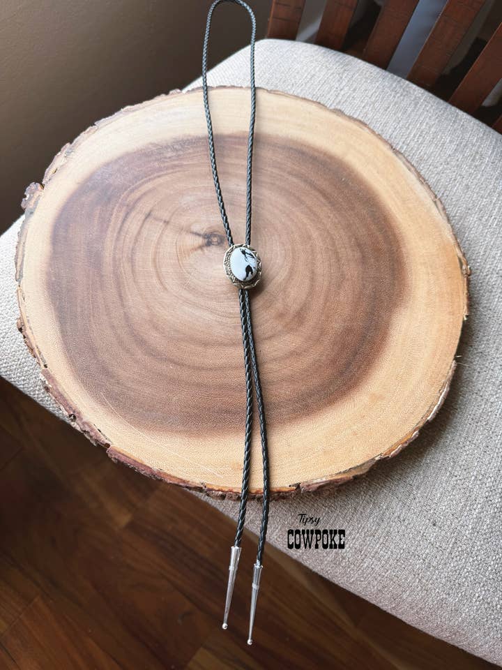 White Buffalo Bolo Tie for wholesale by Tipsy Cowpoke