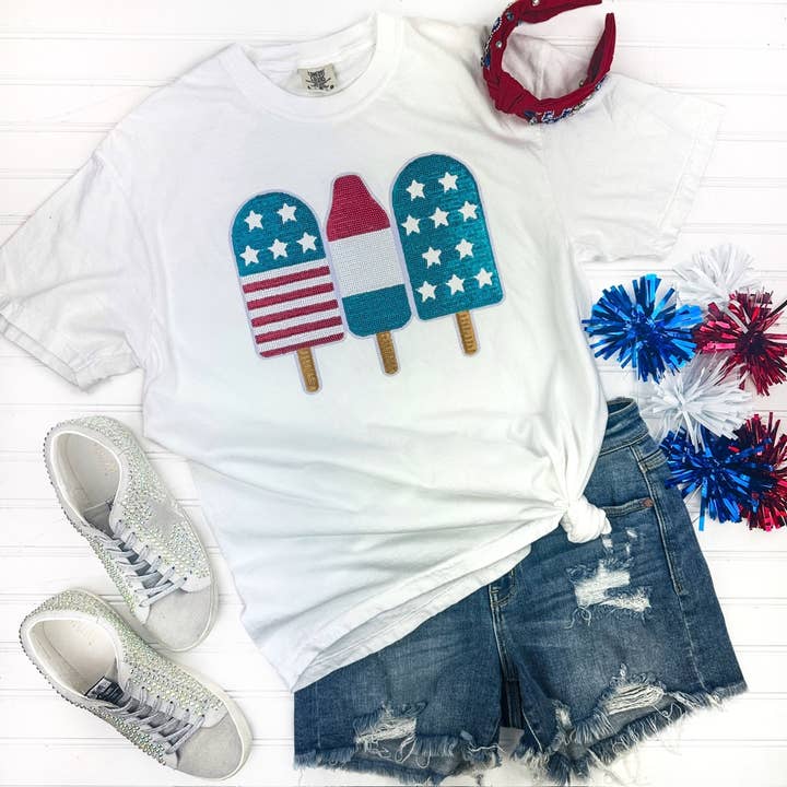 Maglietta Ice Cream USA Patch Comfort Colors per la vendita all'ingrosso da parte di Nikkilynn Wholesale