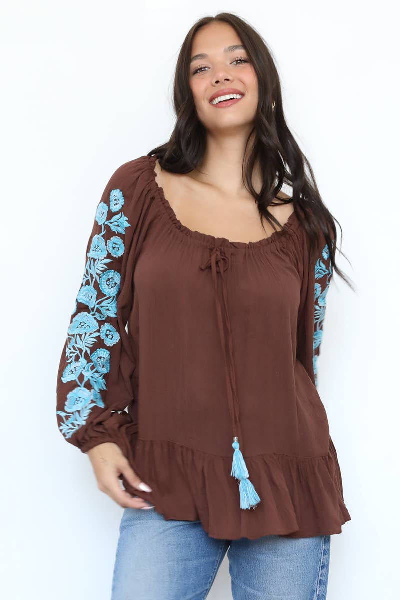 Nostalgia - Vendita all'ingrosso Camicetta - Donna - BLUSA CON MANICHE RICAMATE E2W19-ASIS1