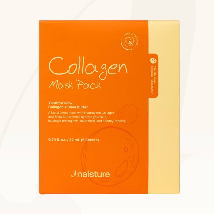 Masque en feuille premium - Collagène (boîte de 5 pièces) pour la vente par Naisture