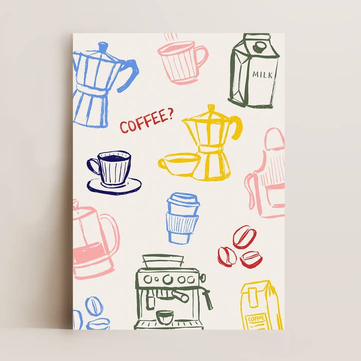 Kleurrijke Koffieprint voor wholesale door Alluvion