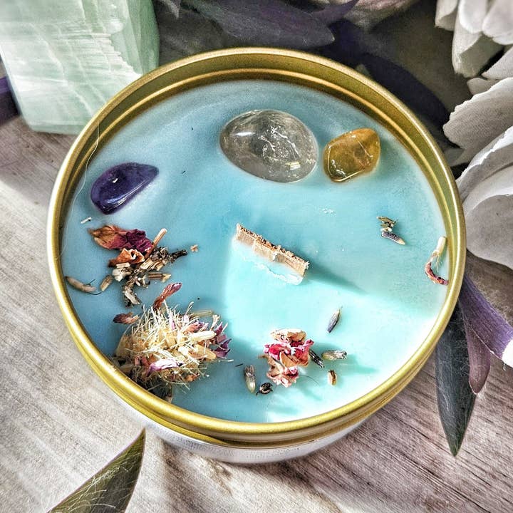 Bougie Bohemia Soy ~ Papaye, mangue et noix de coco pour la vente par Heart of Gold Apothecary