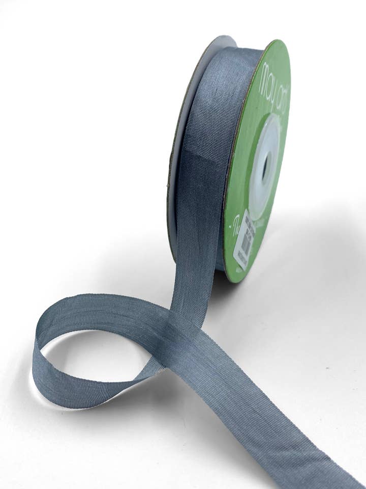 1/2" Gargoyle Hand-Dyed Woven 100% Silk Ribbon for wholesale by May Arts Ribbon