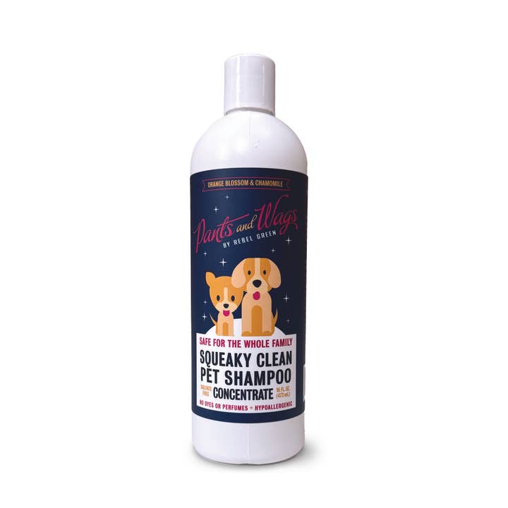 Squeaky Clean Pet Shampoo- Orange Chamomile 16oz for wholesale by Rebel Green