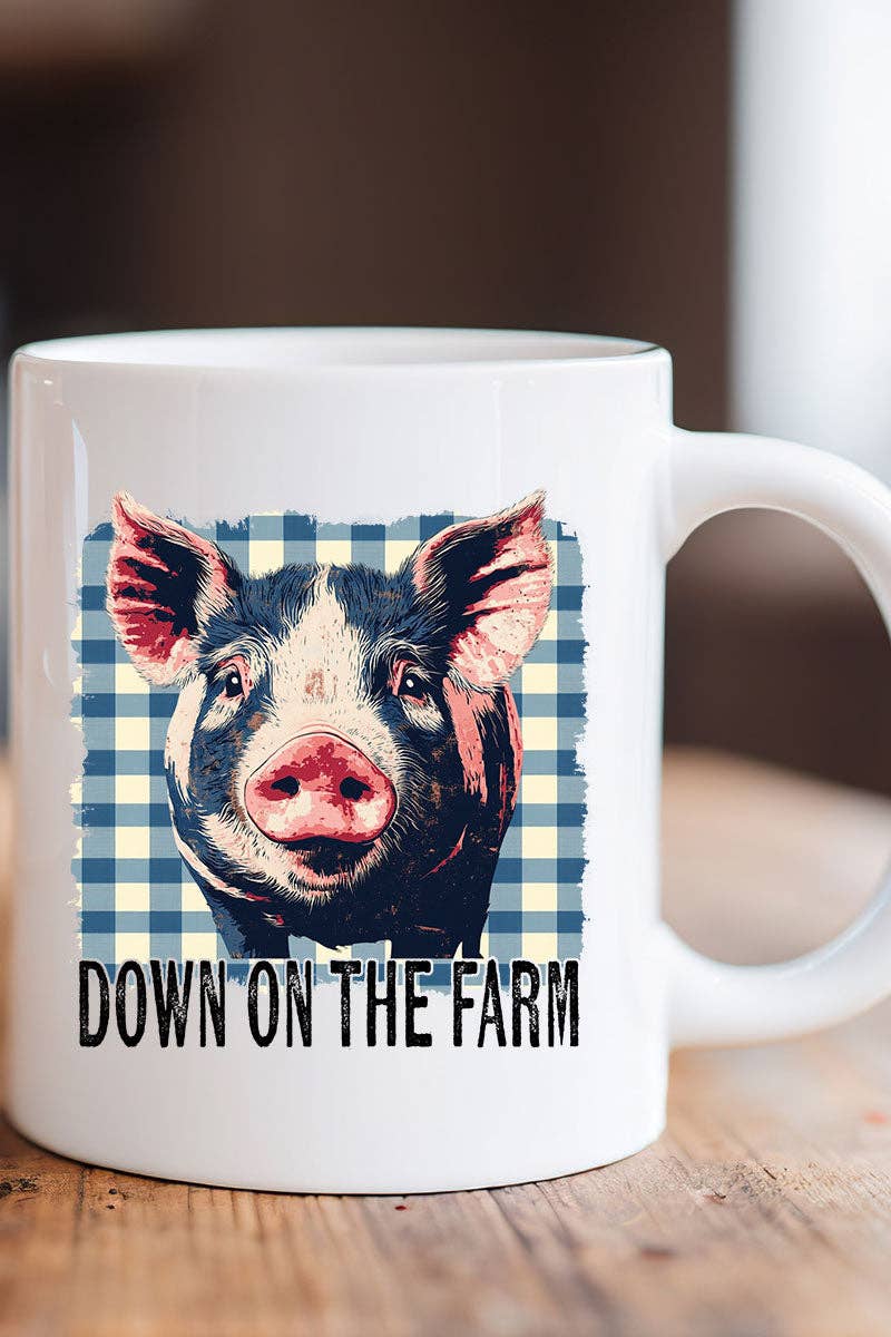 Wholesale Accessory Market - Wholesale Coffee Mug - Down On The Farm Pig Ceramic Mug
