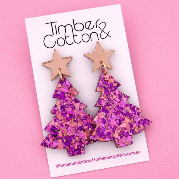 Girlfetti - Wholesale Dangle Earrings - Christmas Tree Acrylic Dangle Earrings15