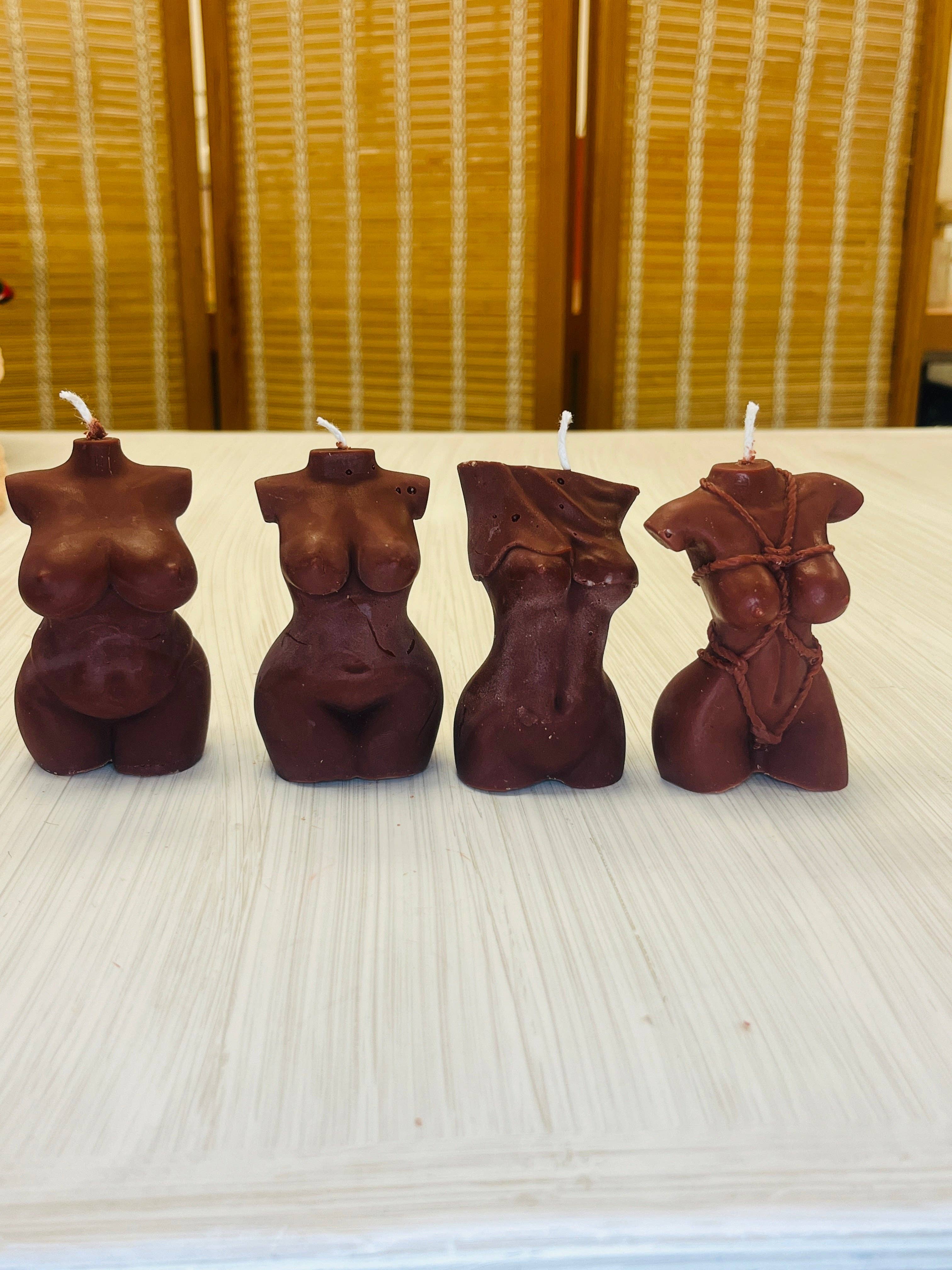 MadebyOmo - Wholesale Novelty Candle - Goddess Skin toned soy pillar candles l Adult  Candle l Kink2