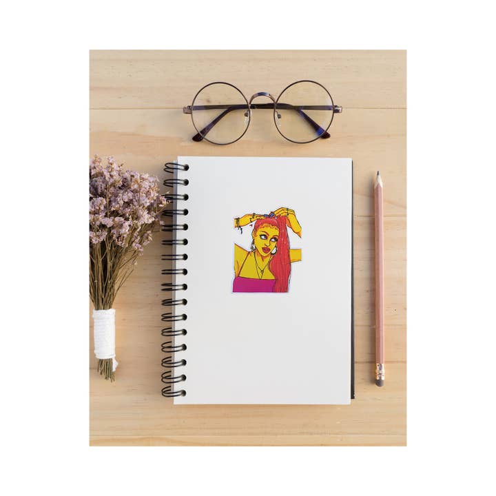 D. Ridley Designs - Wholesale Sticker - Yellow Gal Sticker1
