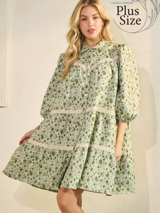 Plus Floral Embroidered Dress MD51726PL for wholesale by GeeGee x Lovelo