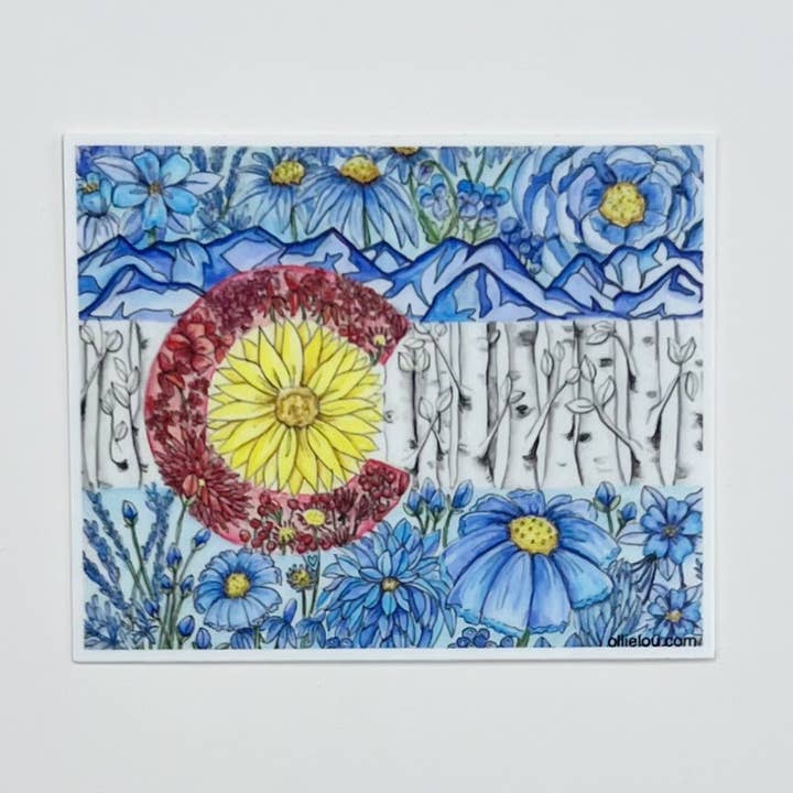 Nuovo adesivo in vinile con bandiera del Colorado per la vendita all'ingrosso da parte di Ollie Lou Designs