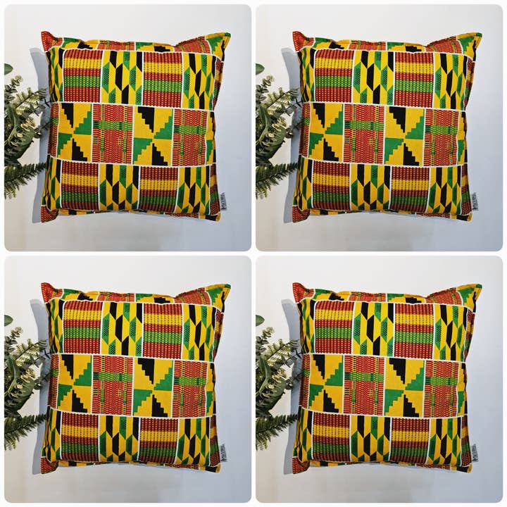 Sæt med 2 | 4 pudebetræk | 40x40cm | 100% bomuldsvoks Ankara-stof for engroshandel hos Mashona Collections