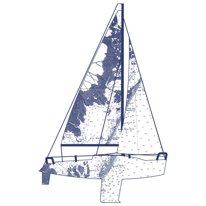 Nautical/ New Jersey II Yacht I Pillow White for wholesale by Ox Bow Decor