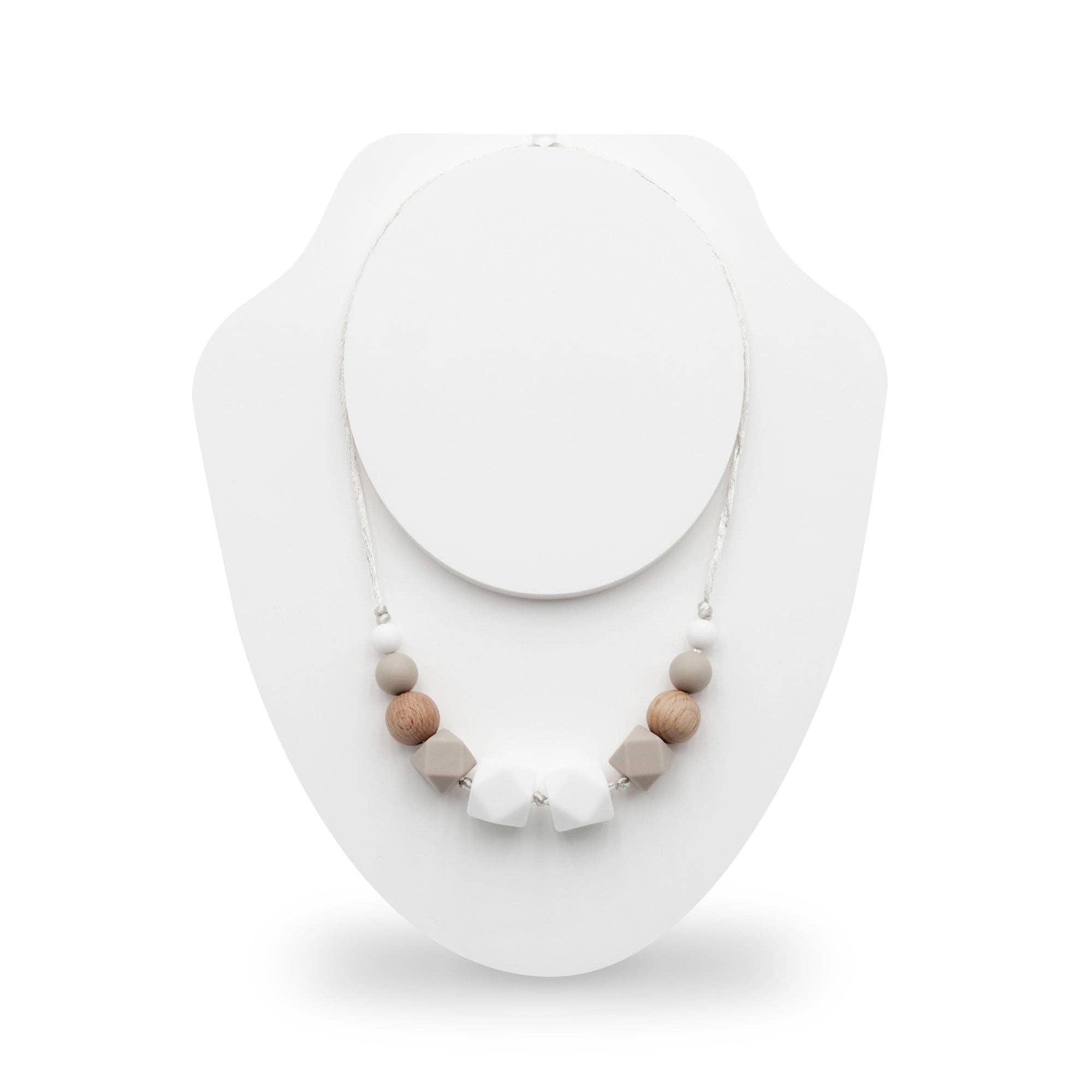 Kristin Weiss Manufaktur - Wholesale Beaded/Pearl Necklace - Nursing necklace || Sahara white