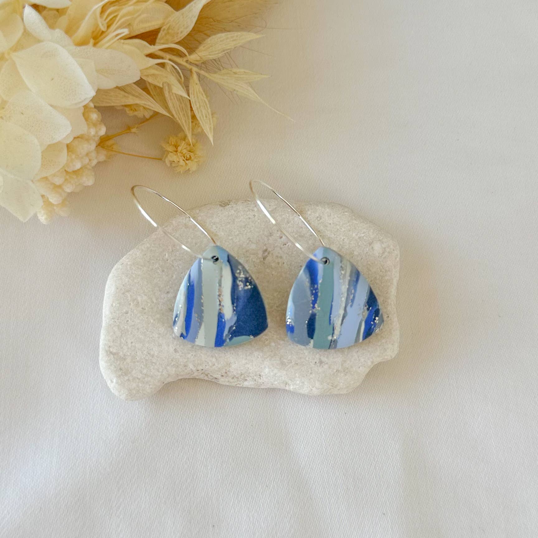Pollie & Res - Wholesale Dangle earrings - Blue Marbel1