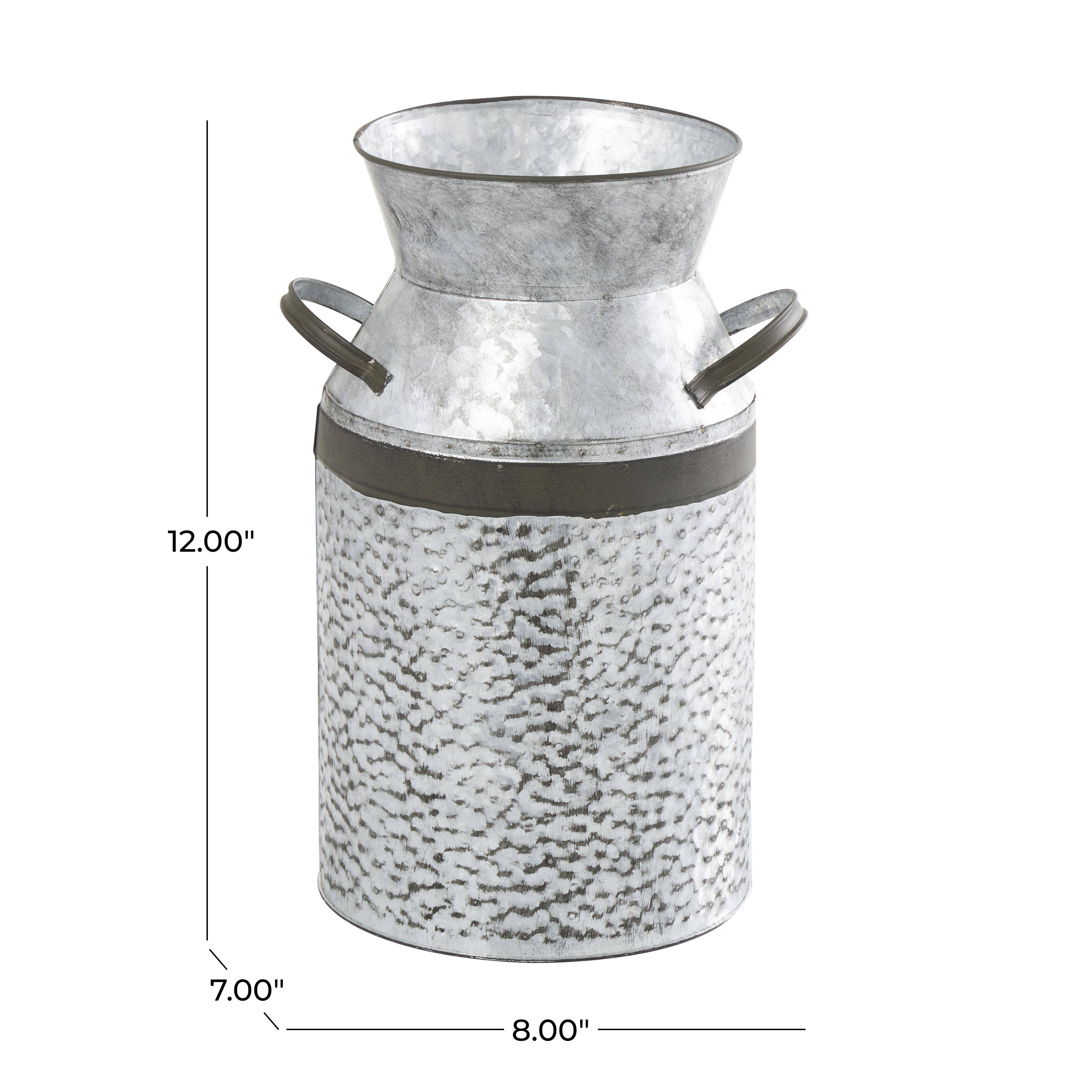 Import Corner - Wholesale Vase - A-93993: METAL GALVANIZED VASE 8"W, 12"H2