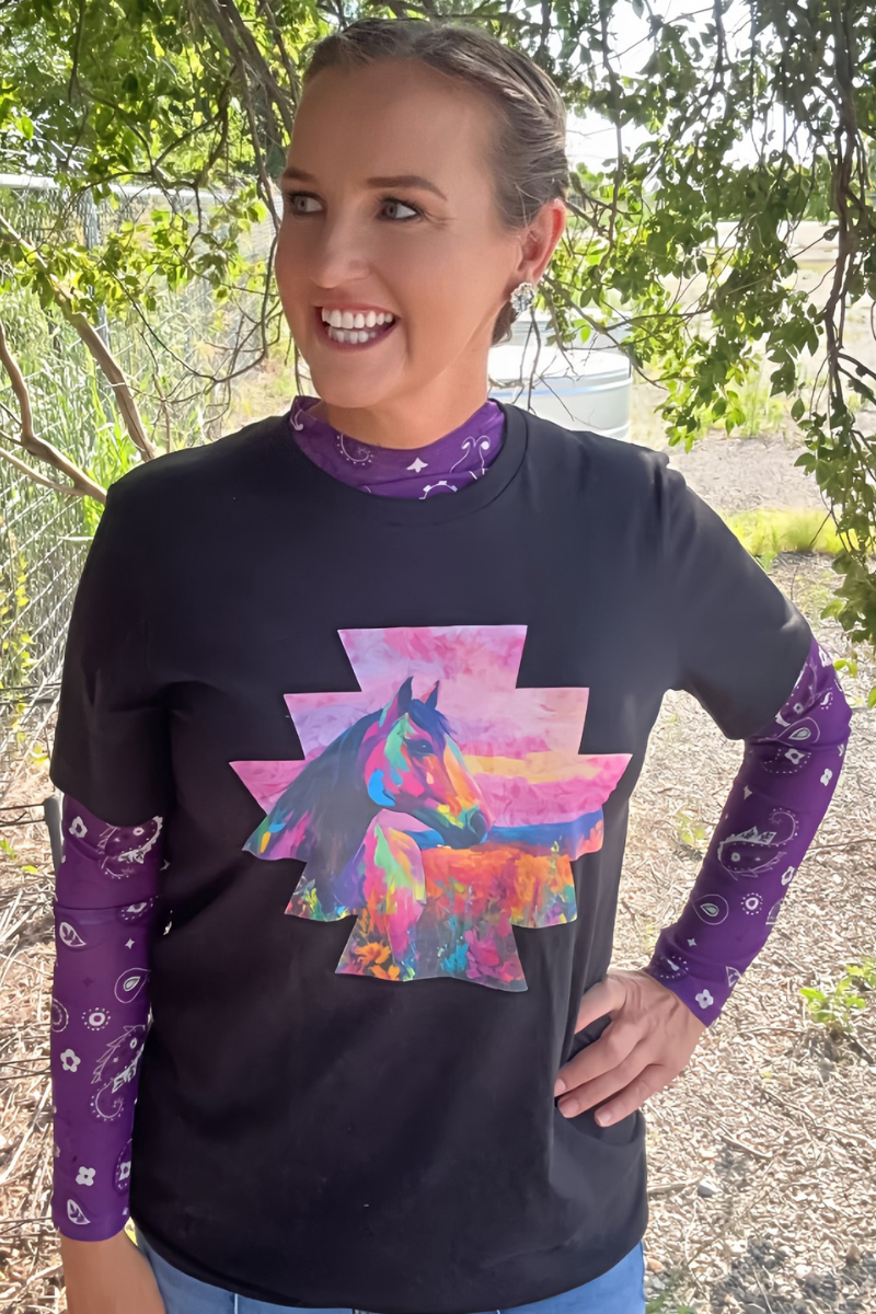 Sterling Kreek – wholesale Blus - Dam – Bandana Babe Lila Mesh2