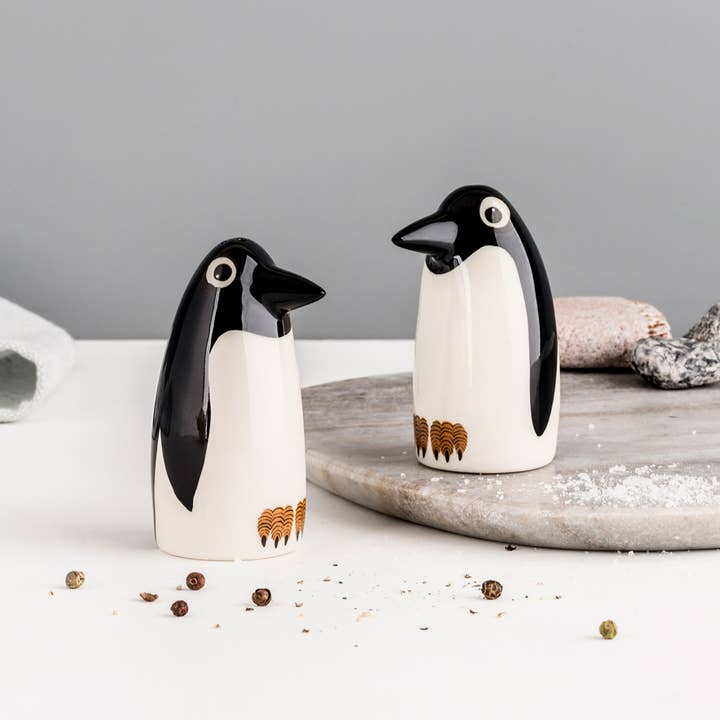 Hannah Turner Ltd - Wholesale Salt & Pepper Shaker Set - Handmade Ceramic Penguin Salt and Pepper Shakers
