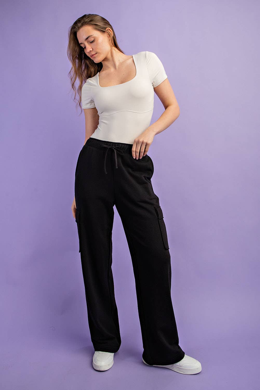 Rae Mode - Wholesale Pants - Women's - FRENCH TERRY STRAIGHT CARGO SWEATPANT11