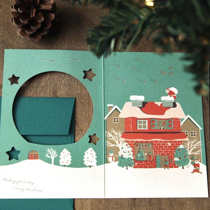 「FUNJI」In Japan - Wholesale Christmas card - Snow Globe Christmas Card | Japanese Holiday Greeting Card |19