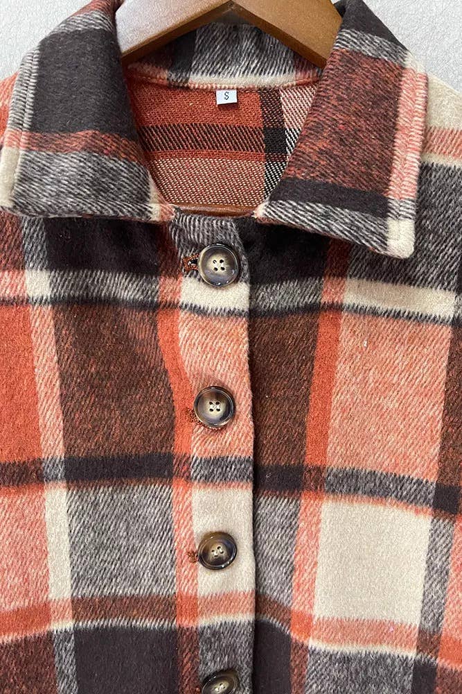 UNISHE - Vente Veste-chemise – femme - XC1238 Veste en flanelle à carreaux Femme13