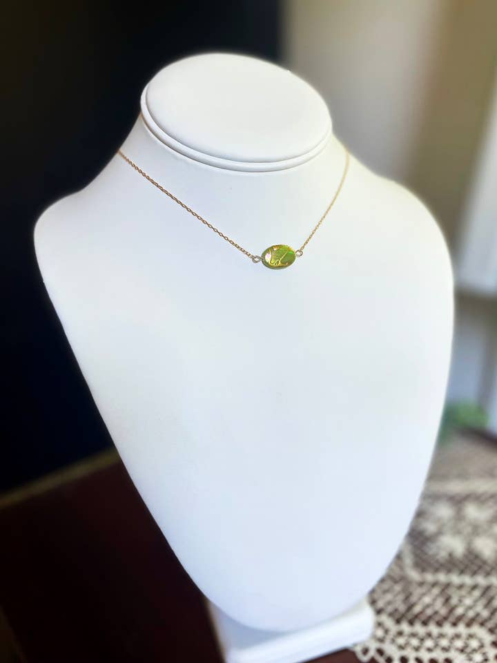 I AM WHOLE Green Shell Necklace for wholesale by Hamrick Avenue