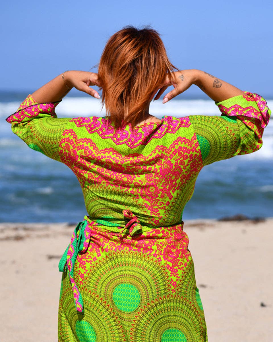 Zig Zag Asian Collection - Wholesale Blouse - Women's - Vivid Floral Mandala Wrap Top13