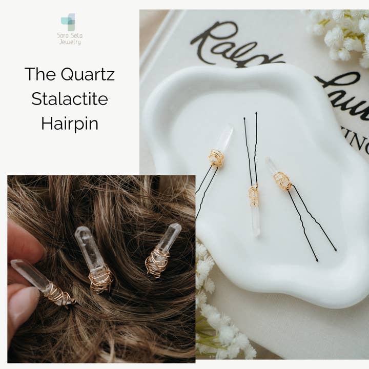 Sara Sela Jewelry - Wholesale Hair Pin - All Brass Maidenhair Fern Leaf Sprig Wire Wrapped U Hairpins2