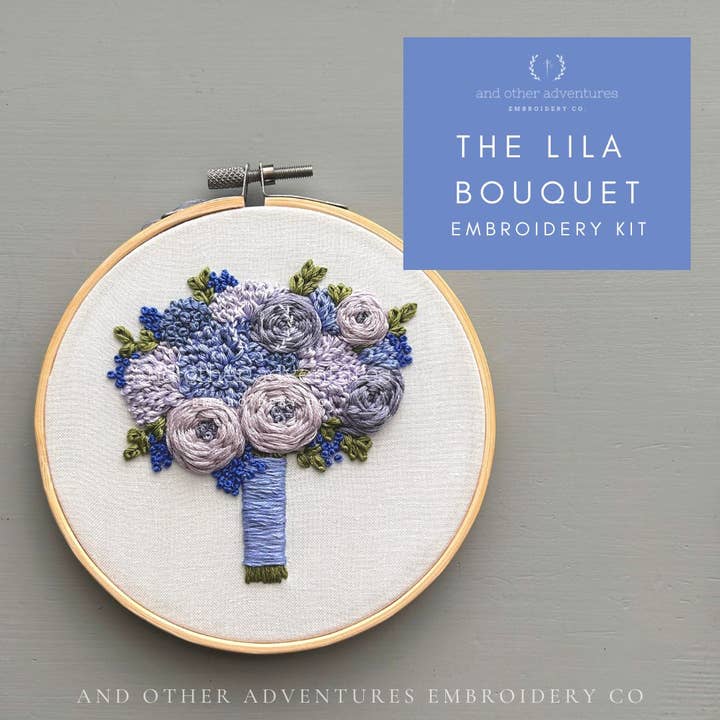 And Other Adventures Embroidery Co - Wholesale Embroidery/Cross Stitch Supplies - Hand Embroidery Kit - The Lila Bouquet