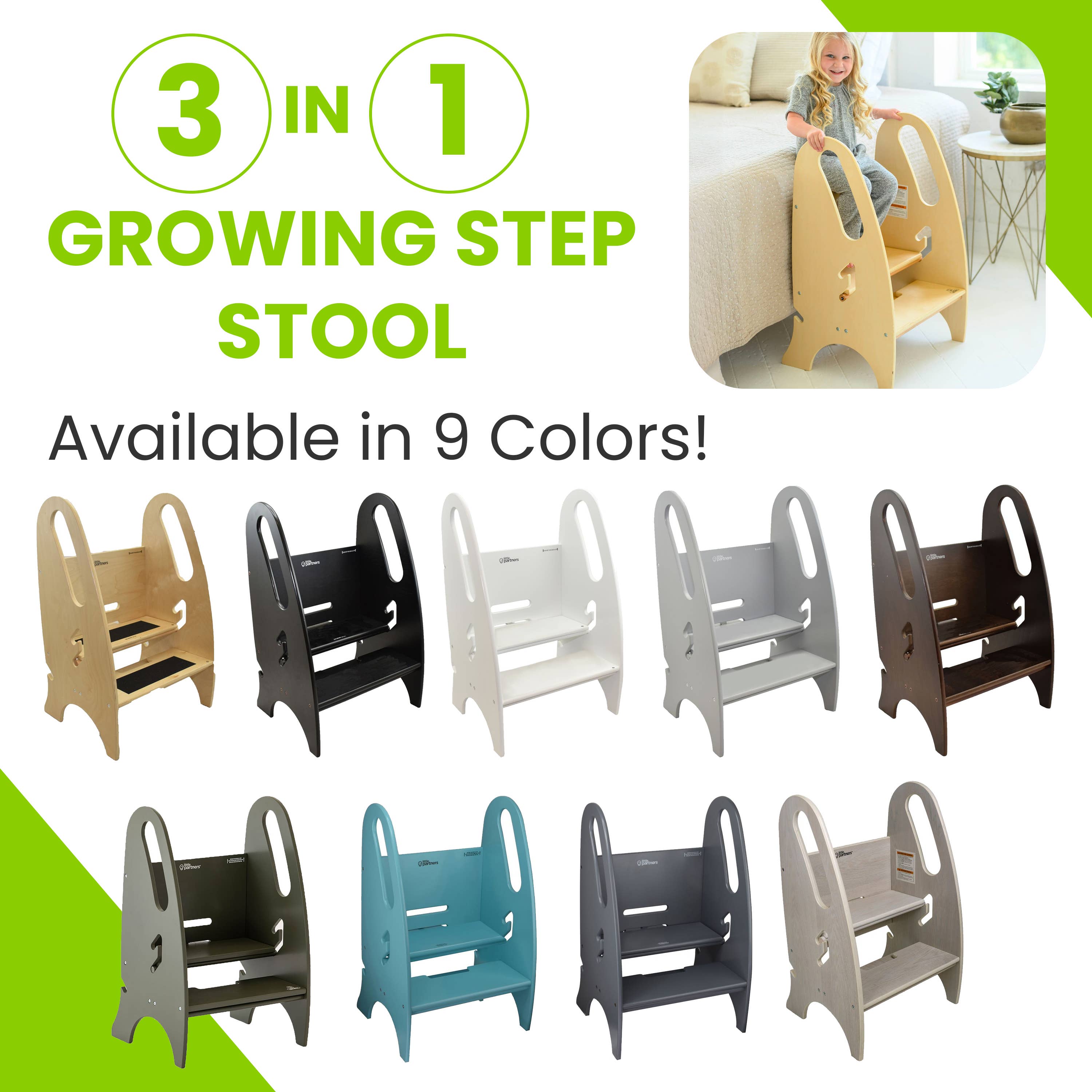 Little Partners - Vendita all'ingrosso Sgabello - Sgabello da coltivazione 3 in 15