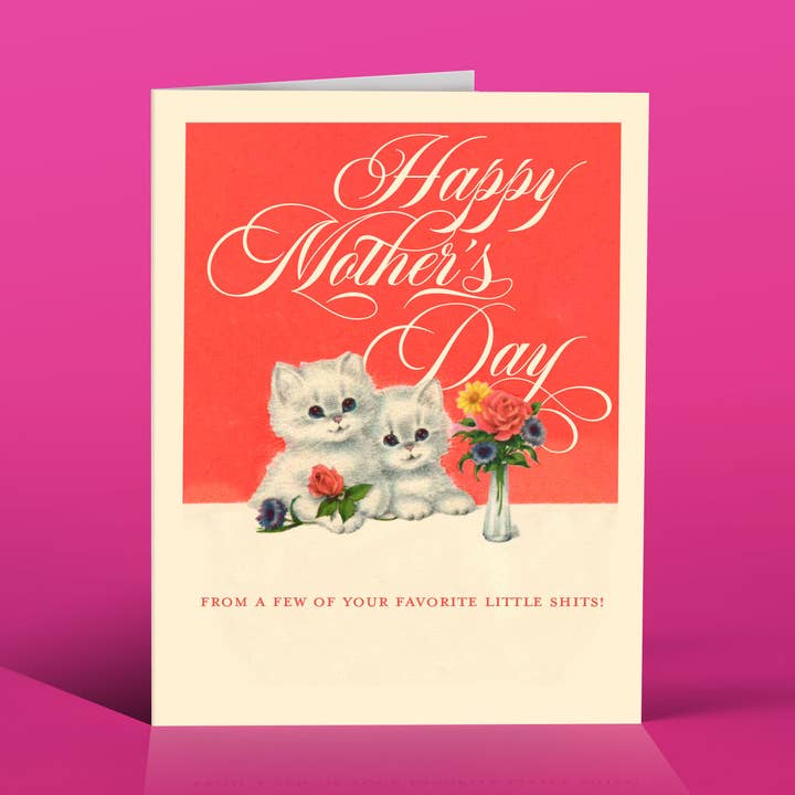 LITTLE SHITS mother's day greeting card for wholesale by offensivedelightful
