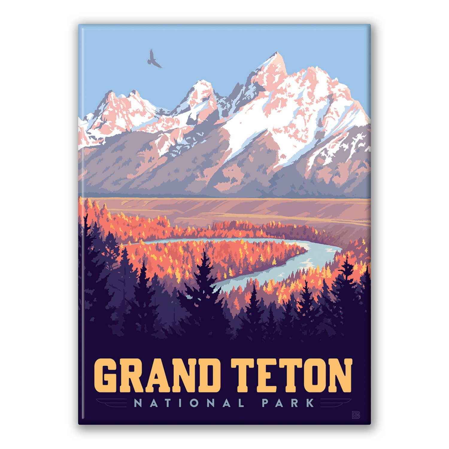 Tourist Courts - Wholesale Magnet - Grand Teton NP Snake River Valley Magnet0