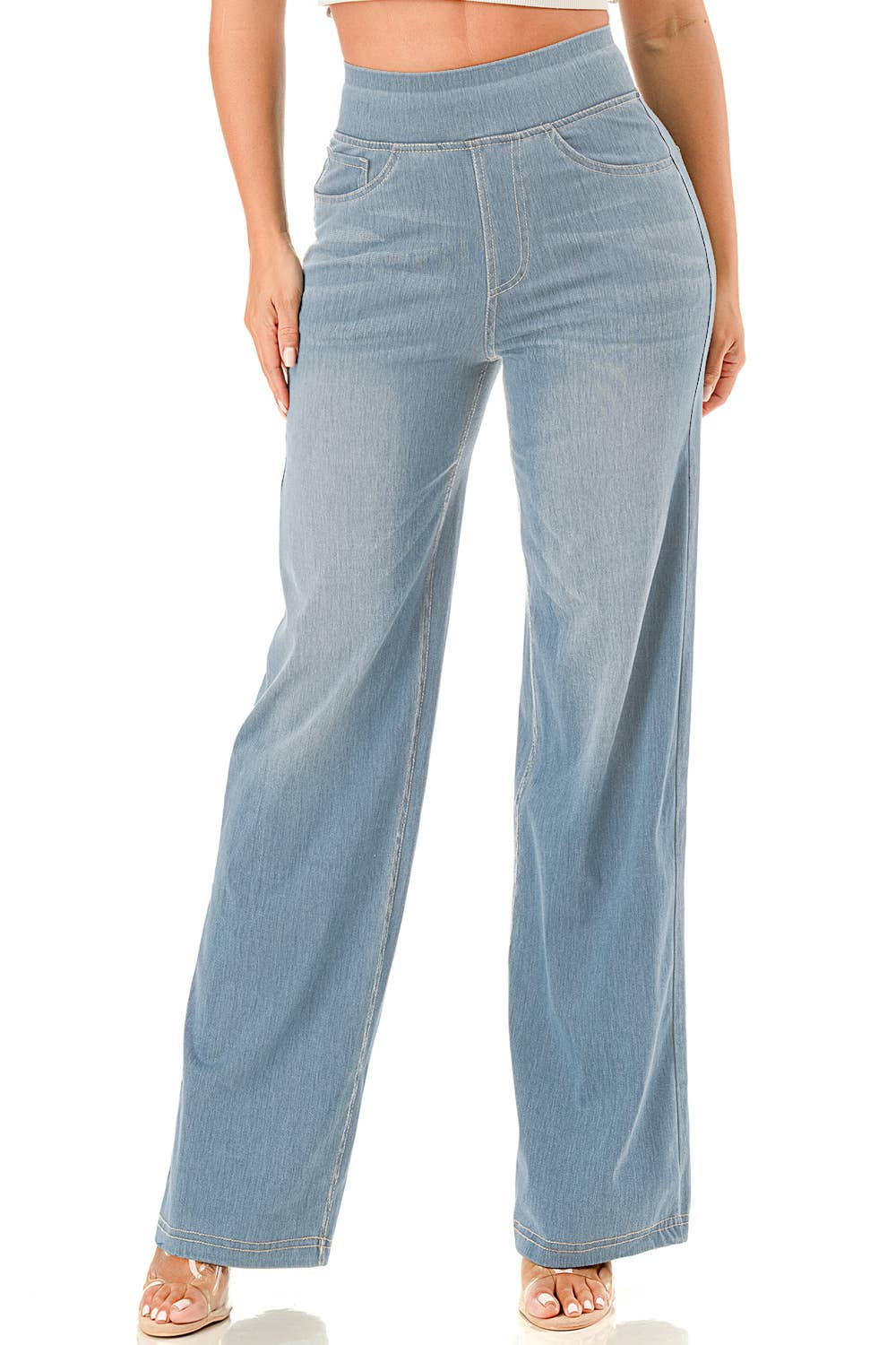 Color 5 – wholesale Jeans - Dam – Ultramjuka lätta utsvängda baggy jeans med resårmidja15