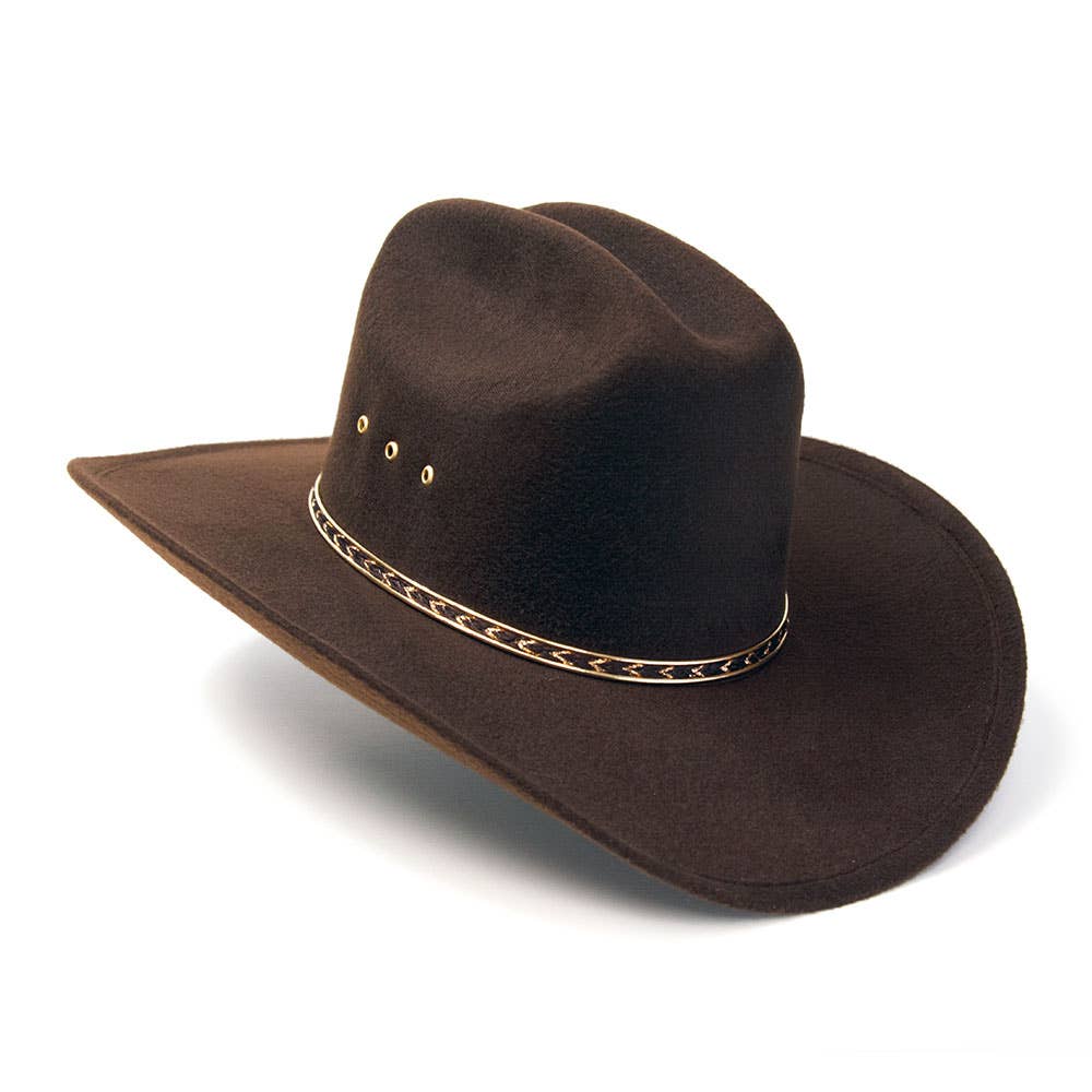 Western Express - Wholesale Cowboy Hat - Unisex - Brown Felt Finish Western Cattleman Hat1