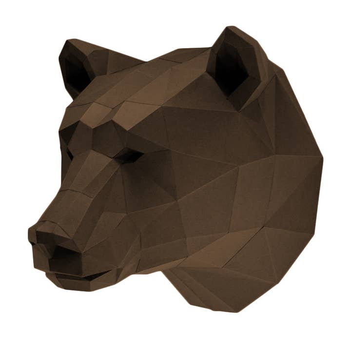PAPERCRAFT WORLD - Wholesale Wall Accent - 3D PaperCraft Bear Head Wall Art Origami Decor