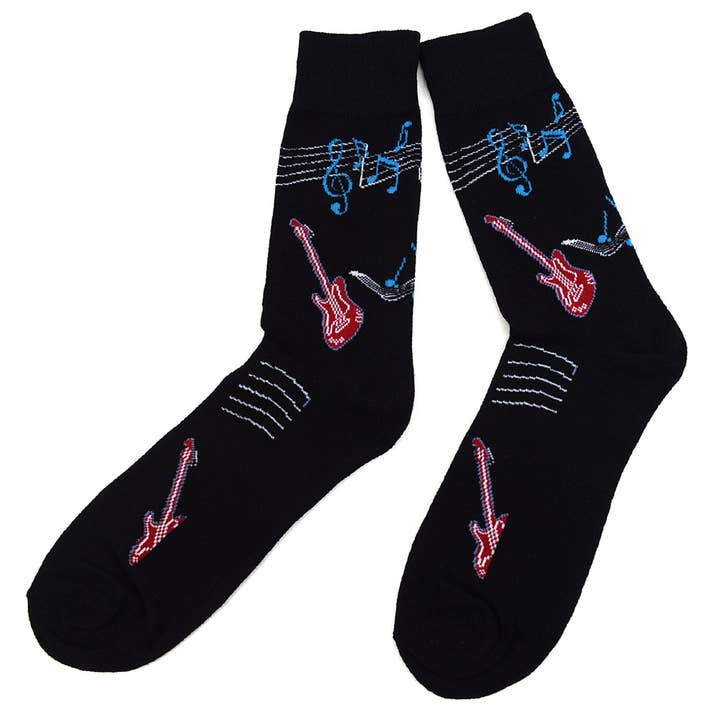 The Music Gifts Company - Wholesale Socks - Men's - Rock Star Guitar Men's Socks1