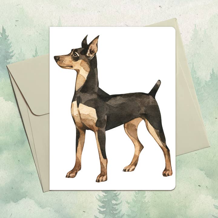 Cartão de felicitações artesanal com Doberman Pinscher por atacado de Soul Familiar