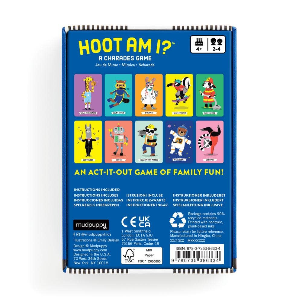 Bobangles - Wholesale Card Game - Mudpuppy Charades Card Game - Hoot Am I2