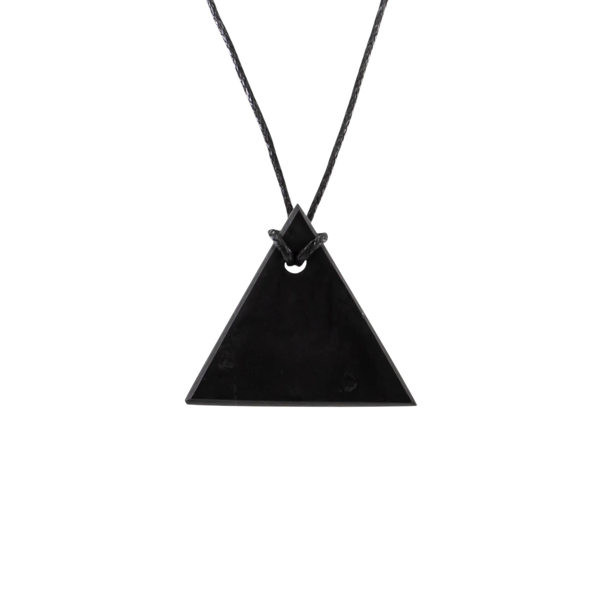 Quasar Gems USA - Wholesale Pendant/Charm Necklace - Shungite Pendant Necklace Man's Triangle1