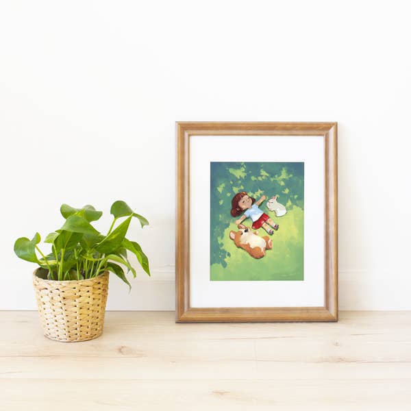 Summertime Arley + Corgi Mediumtryck för wholesale av The Little Red House