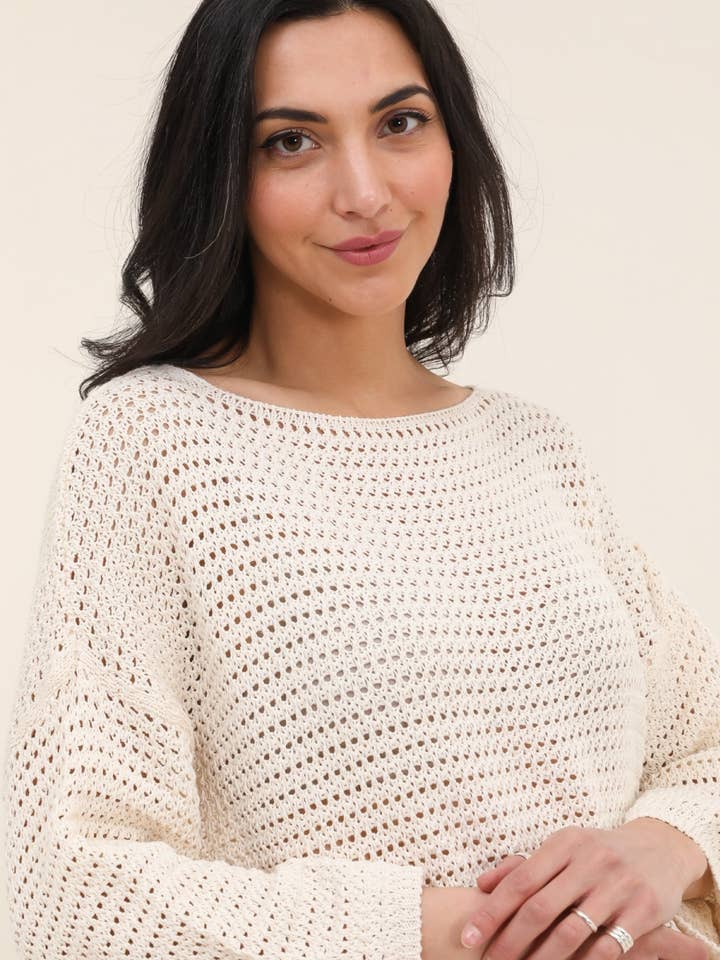 PULL AJOURE STYLE CROCHET pour la vente par NAÏS PARIS