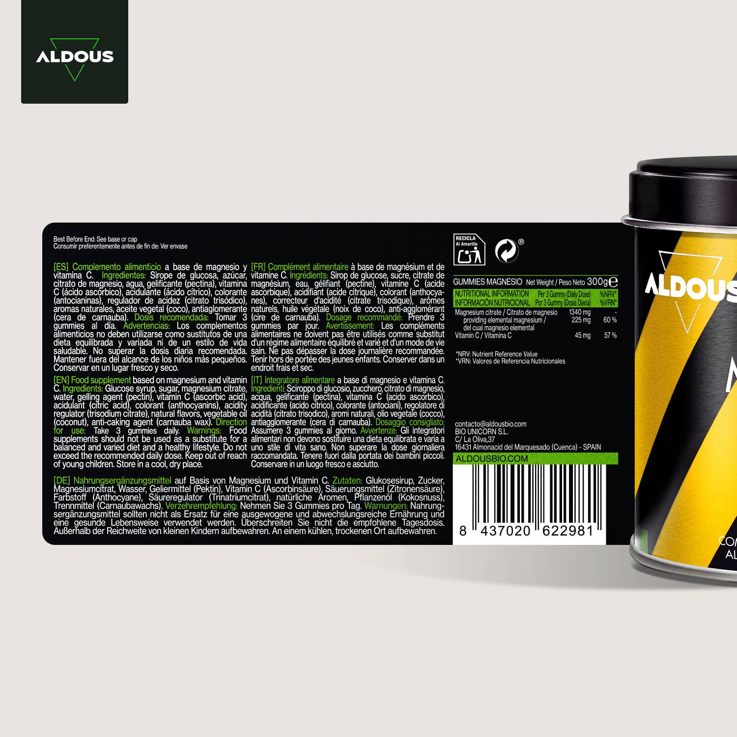 Aldous Bio - Wholesale Oral Supplement/Vitamin - Magnesium Citrate Gummies + Vitamin C - 120 Gummies6